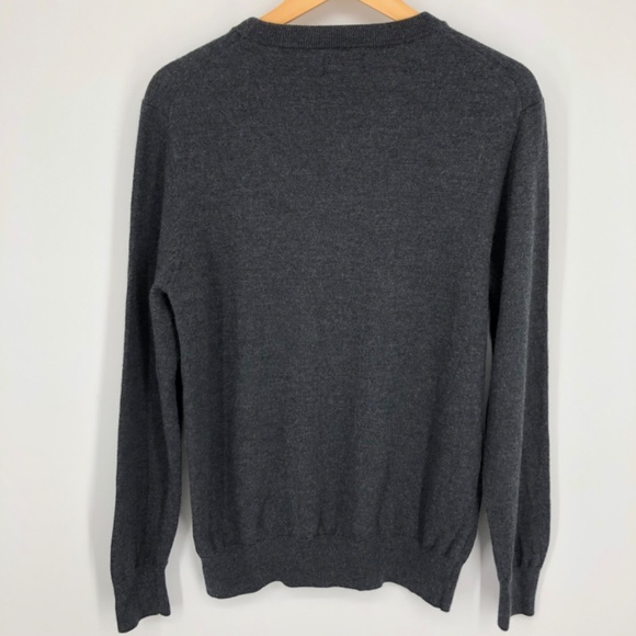 Daniel Hechter Mens Sweater Size Large 100% Merino Wool Charcoal Gray Pullover - Picture 6 of 10